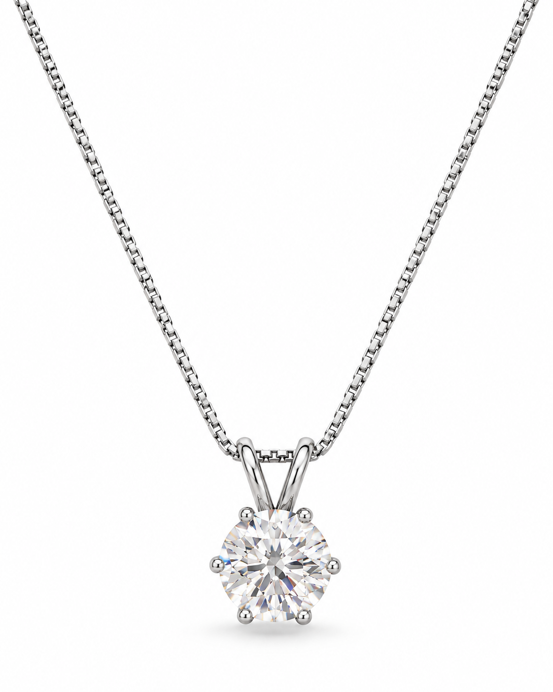 collier argent 925 et Moissanite 2 cts