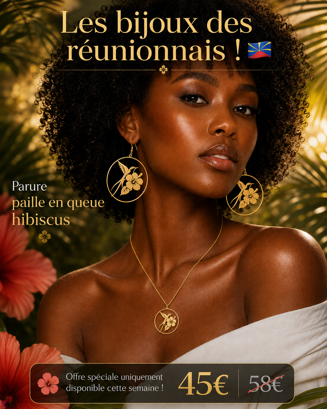 Parure Paille en queue Hibiscus