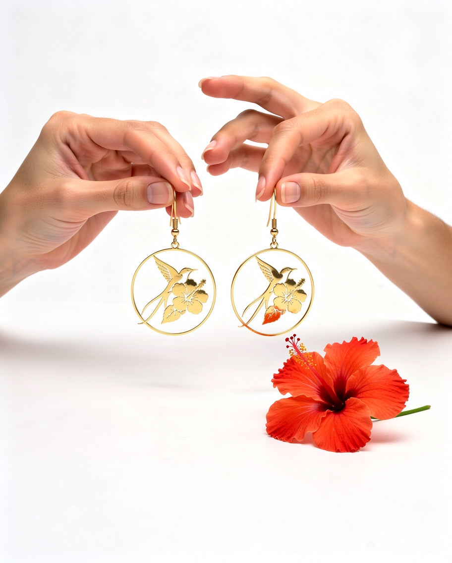 Boucles d’oreilles paille en queue