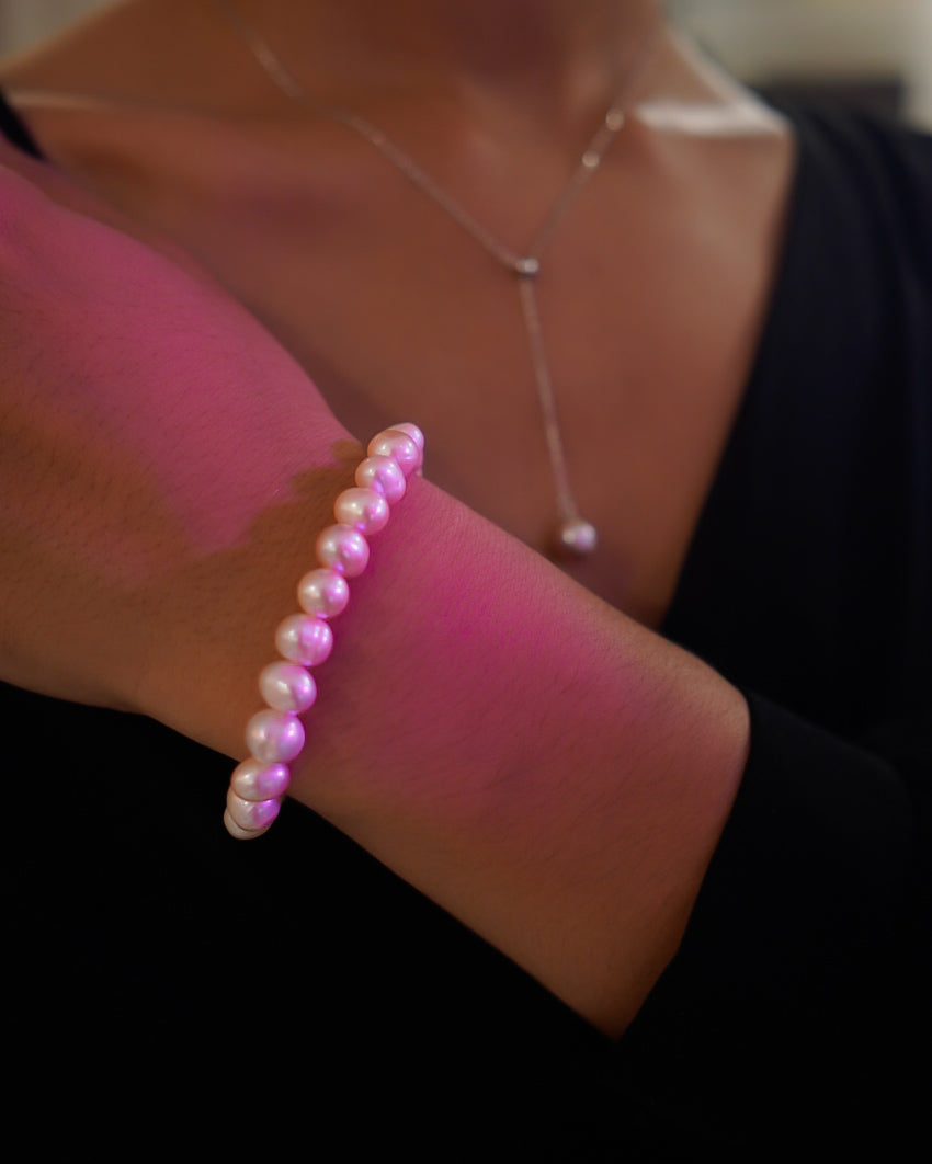 Bracelet perle de culture rosé
