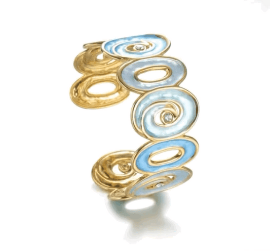 Bracelet acier inoxydable et émail de verre