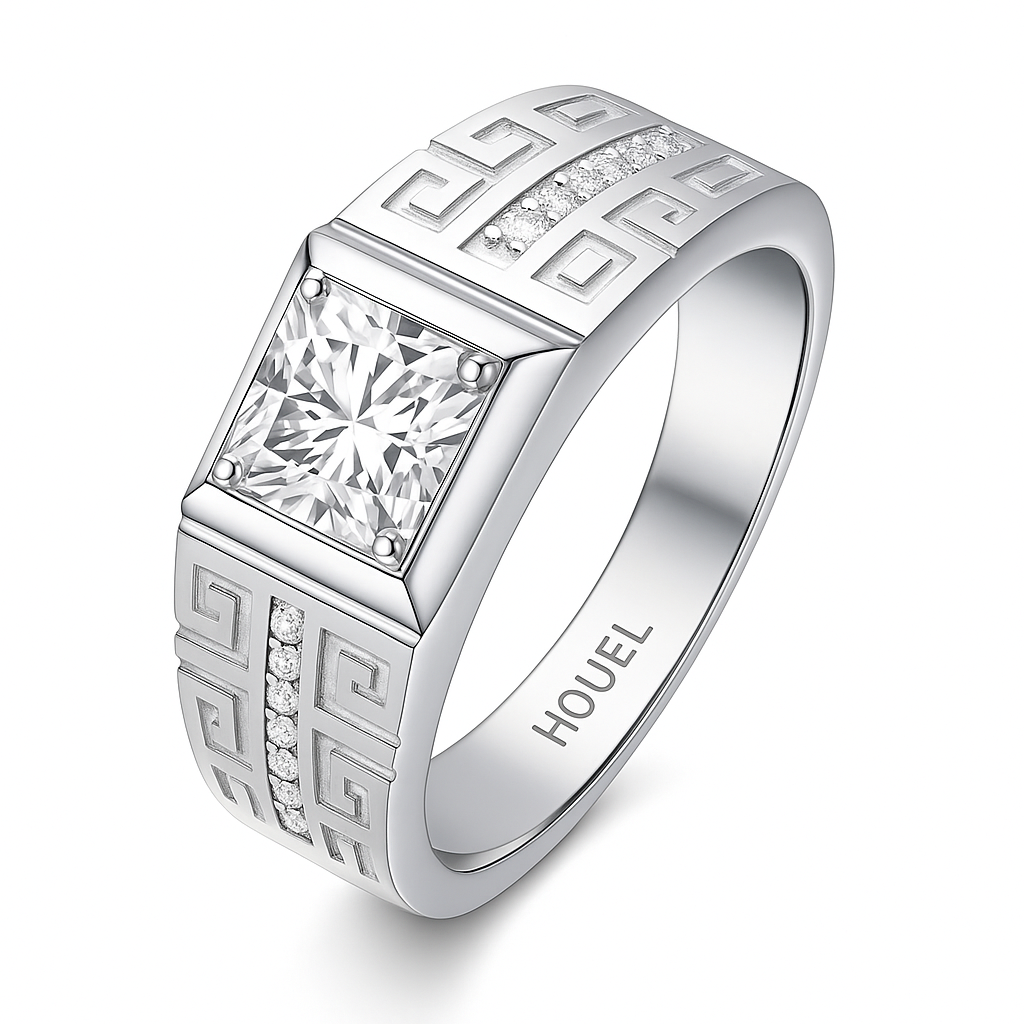 Chevalière moissanite VVS1