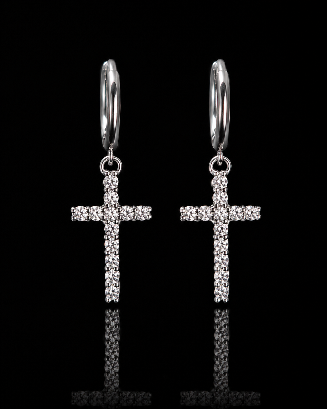 Boucles d'oreilles croix  Moissanites VVS1