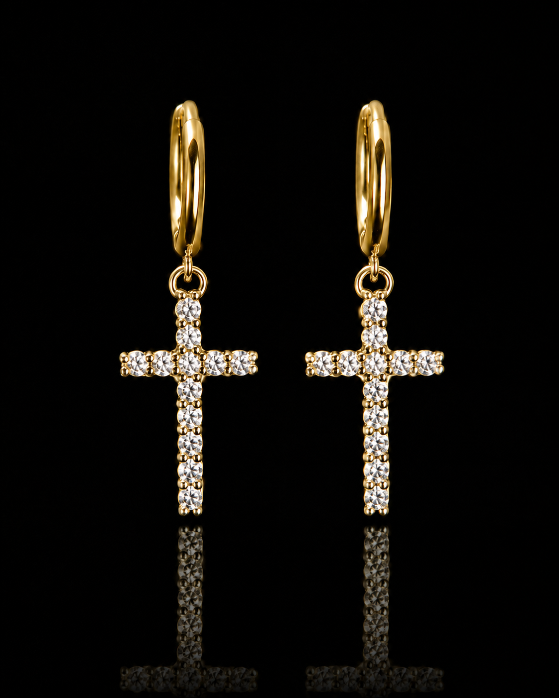 Boucles d'oreilles croix  Moissanites VVS1