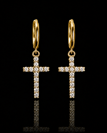 Boucles d'oreilles croix  Moissanites VVS1