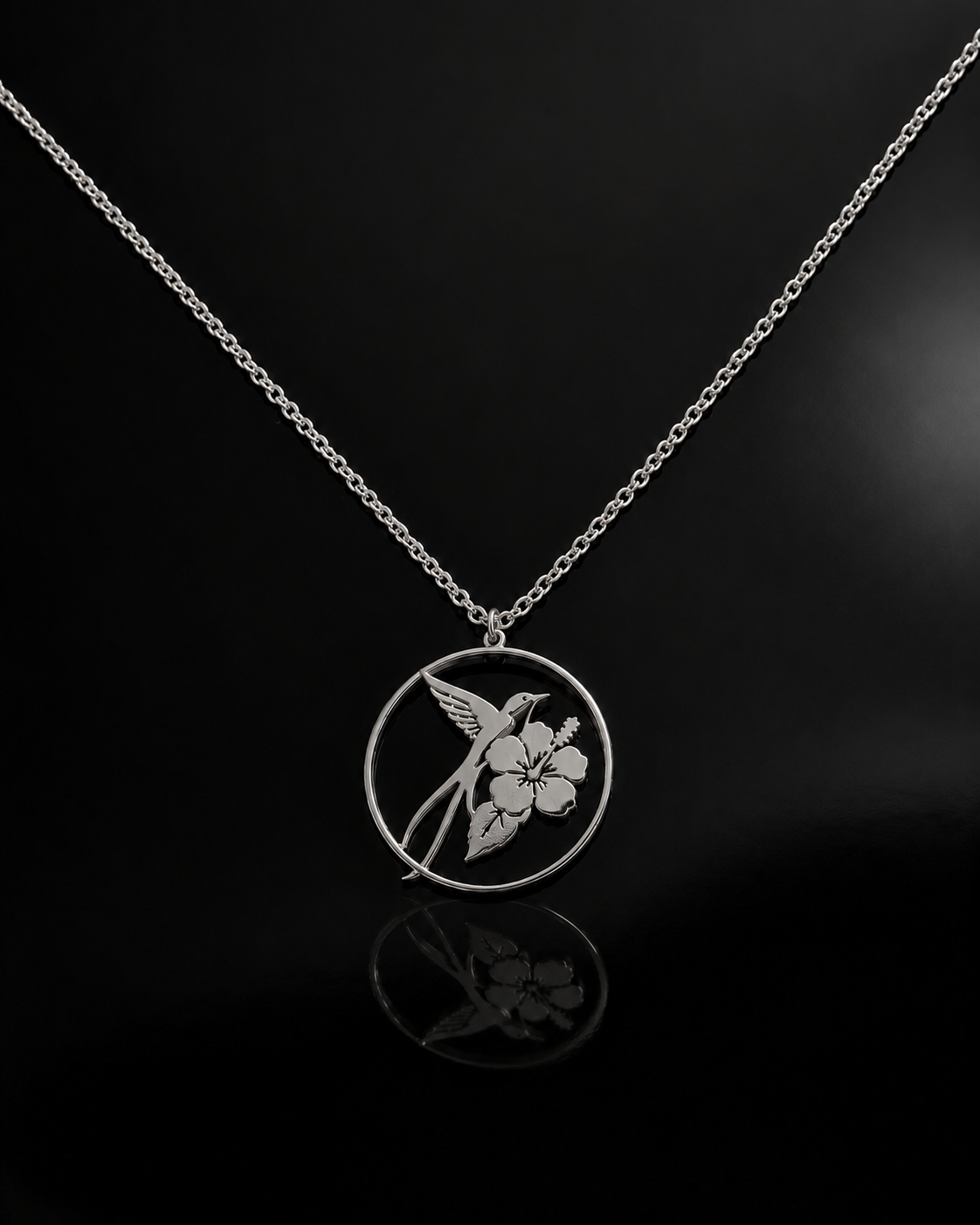 Collier paille en queue et hibiscus