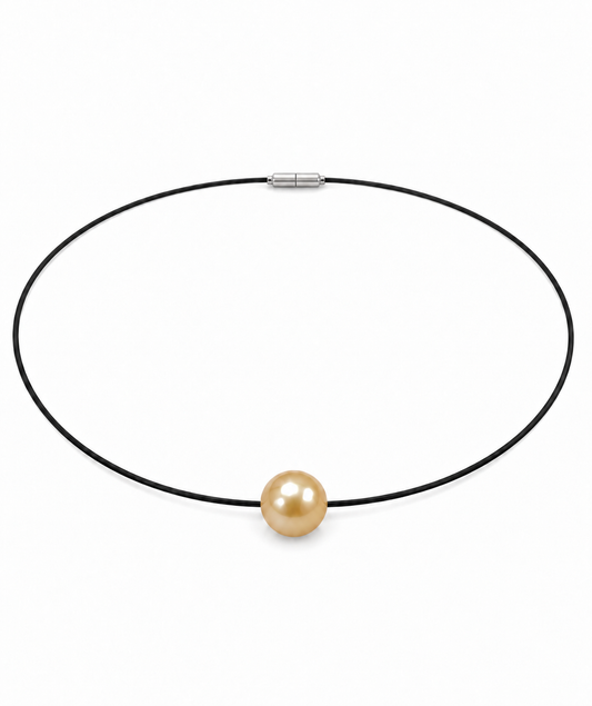 Collier ras-du-cou – Perle de culture doré
