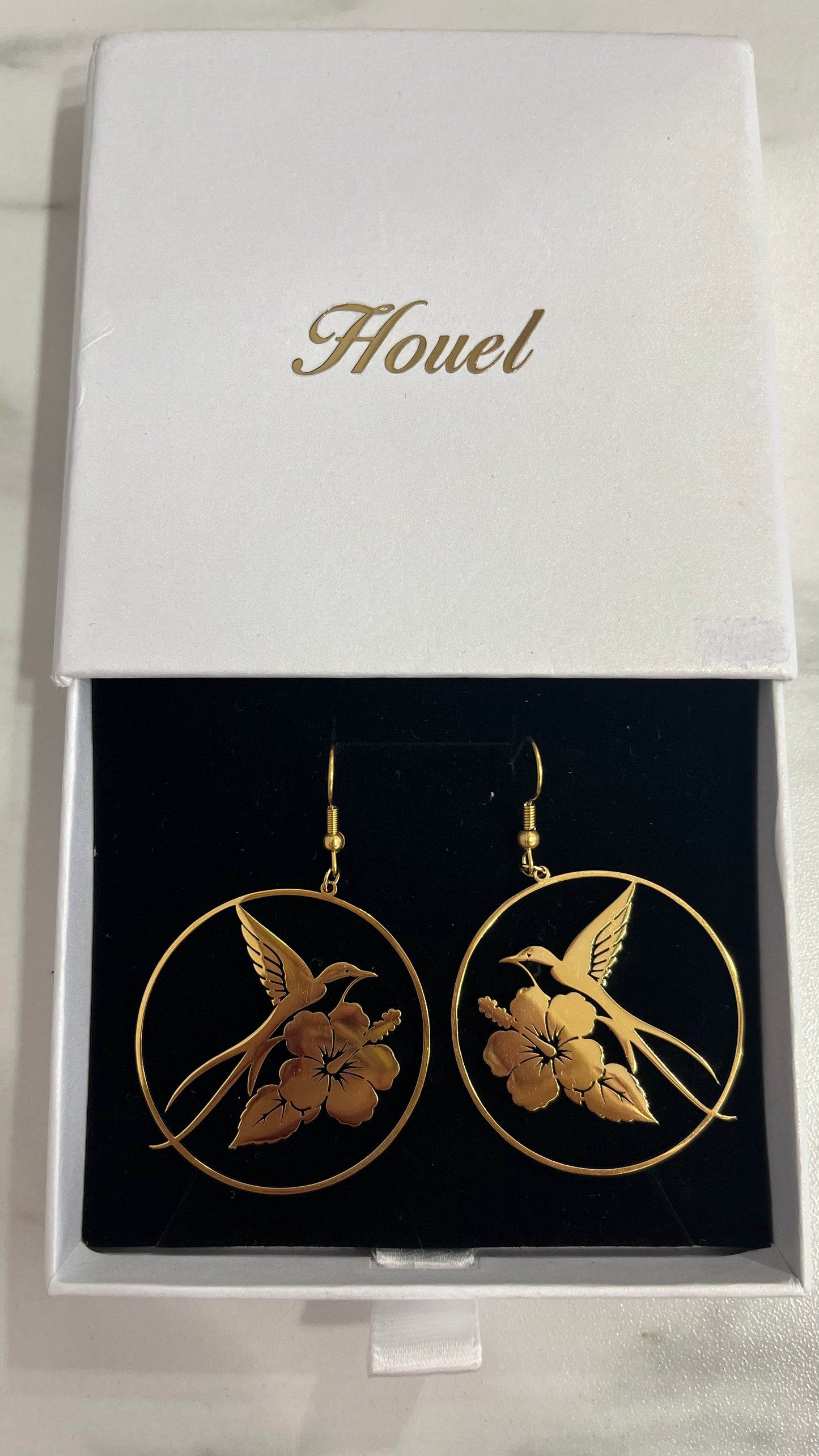 Boucles d’oreilles paille en queue
