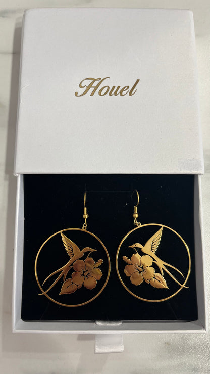 Boucles d’oreilles paille en queue