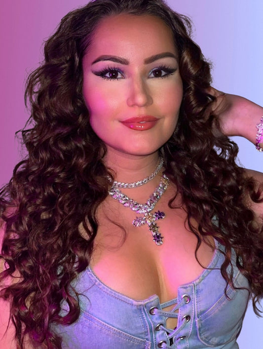 Collier croix cristaux