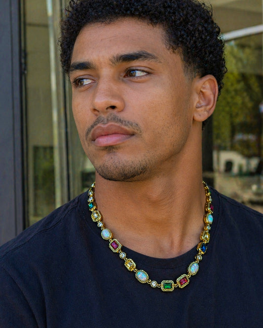 Collier plaqué et cristaux
