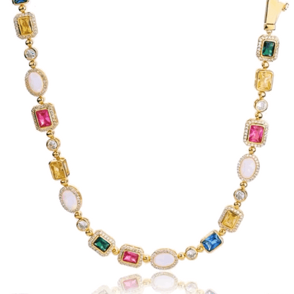 Collier plaqué et cristaux