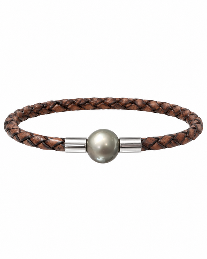 Bracelet Cuir et Perle de Tahiti