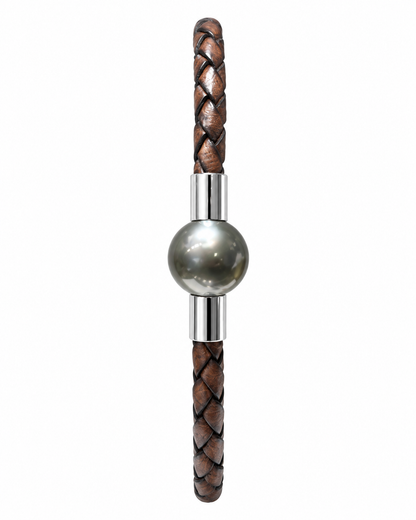 Bracelet Cuir et Perle de Tahiti