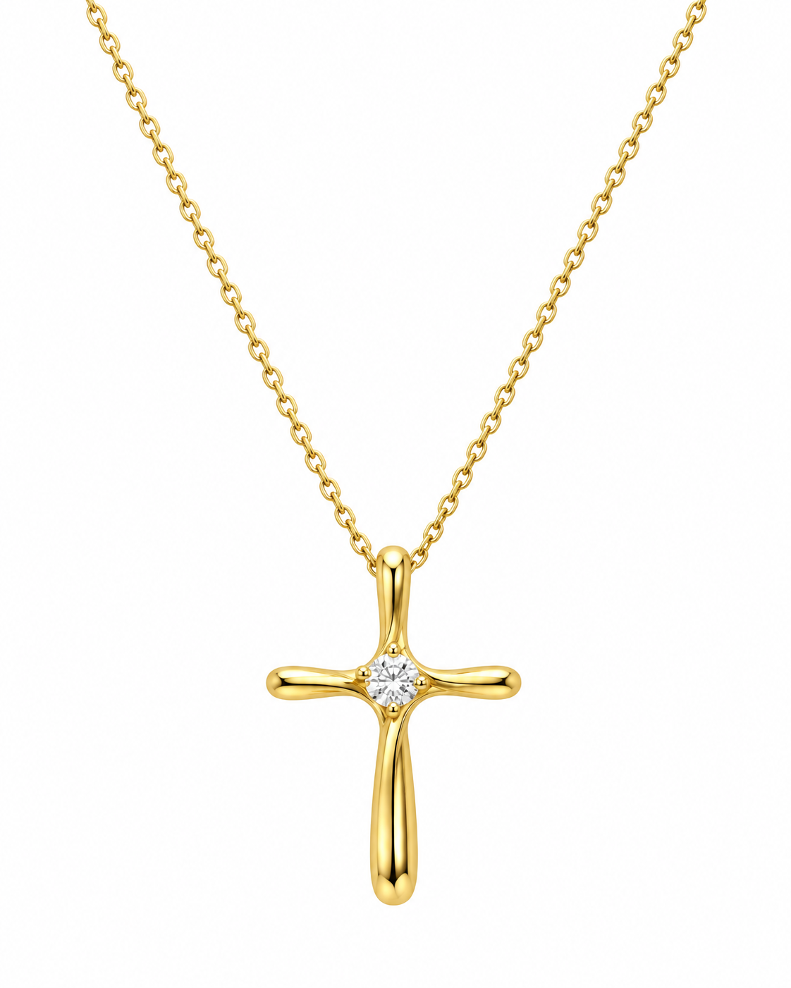 Collier croix avec moissanite VVS1