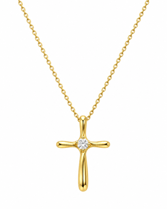 Collier croix avec moissanite VVS1