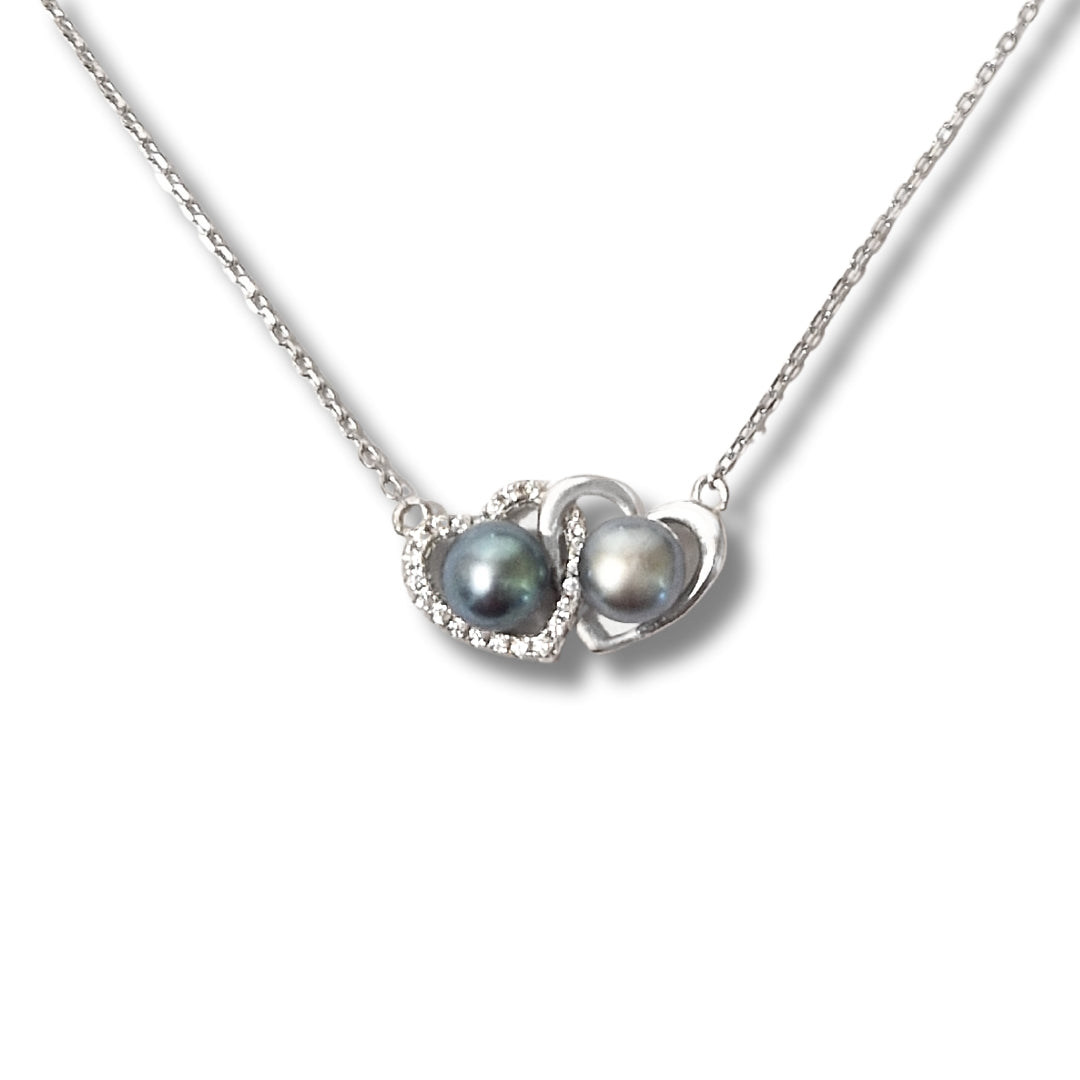 Collier Argent avec 2 perles du Culture