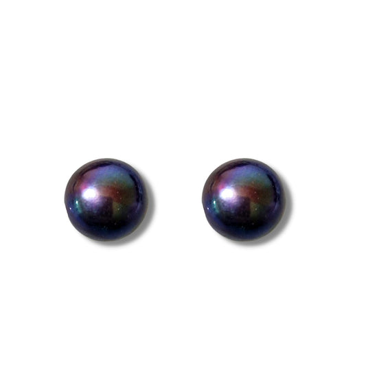Boucles d'oreilles Perle de Culture Bleu